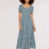 Ditsy Milkmaid Maxi Dress