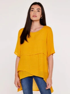 Out Shino Sales Store 18 Layered Slub Shimmer Top