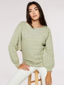 Aran Stripe Batwing Jumper