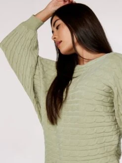 Aran Stripe Batwing Jumper -Out Shino Sales Store 5051839629578 2