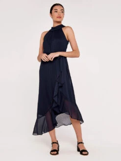 Halter Neck Ruffle Dress