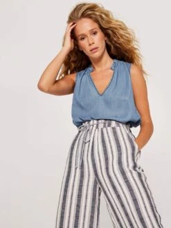 Chambray Stripe Waist Trouser -Out Shino Sales Store 5051839636729 3