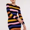 Striped Knitted Midi Dress