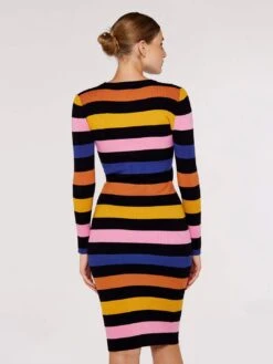Striped Knitted Midi Dress -Out Shino Sales Store 5051839642911 3