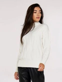Jacquard Mock Neck Jumper