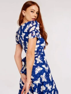 Butterfly Ruch Sleeve Dress