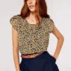Ditsy Tulip Sleeve Top