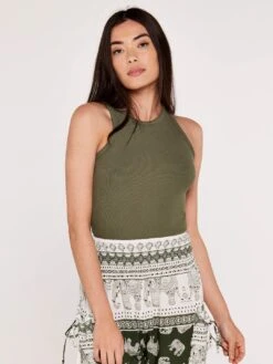 Ribbed Jersey Tank Top