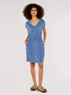 Dot Zip Front Dress