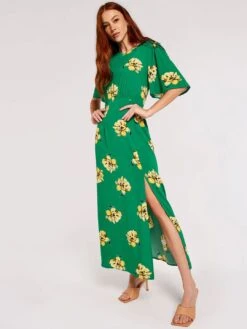 Floral Side Slit Dress
