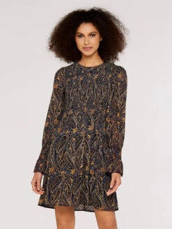 Ornate Paisley Smock Dress