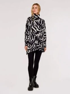 Zebra Print Oversized Tunic
