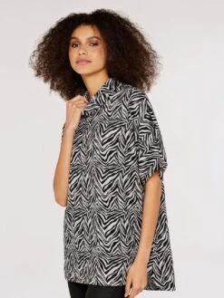 Zebra Print Polo Neck Top -Out Shino Sales Store 5051839668232 2