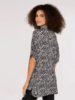 Zebra Print Polo Neck Top -Out Shino Sales Store 5051839668232 3