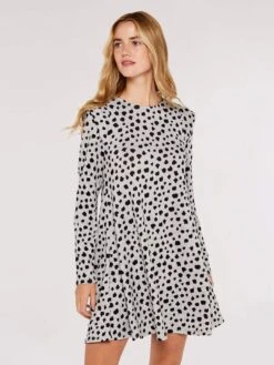 Textured Flare Shoulder Dress