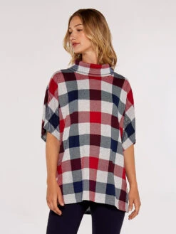 Chequered Side Button Top