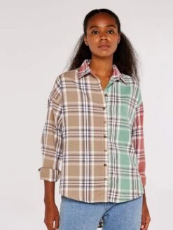 Patchwork Plaid Shirt -Out Shino Sales Store 5051839674561 2