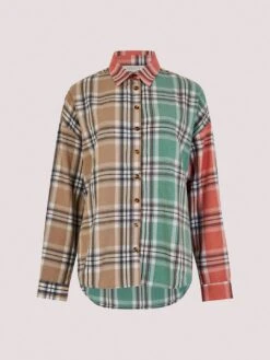Patchwork Plaid Shirt -Out Shino Sales Store 5051839674561 cutout