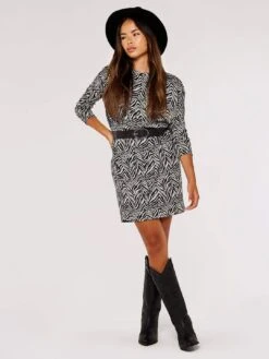 Zebra Cocoon Mini Dress