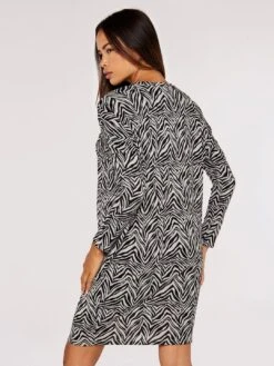 Zebra Cocoon Mini Dress -Out Shino Sales Store 5051839683037 4