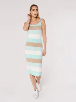 Striped Bodycon Midi Dress