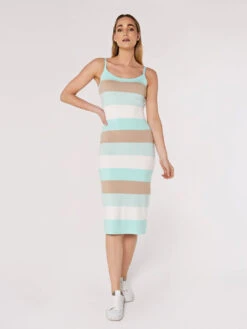Striped Bodycon Midi Dress -Out Shino Sales Store 5051839690134 3