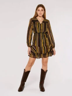 Striped Ruffle Mini Dress