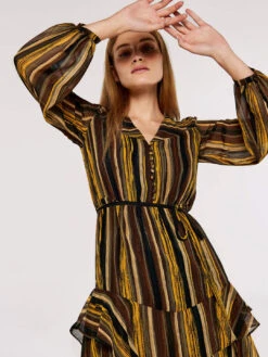 Striped Ruffle Mini Dress 6 Striped Ruffle Mini Dress -Out Shino Sales Store 5051839696419 2