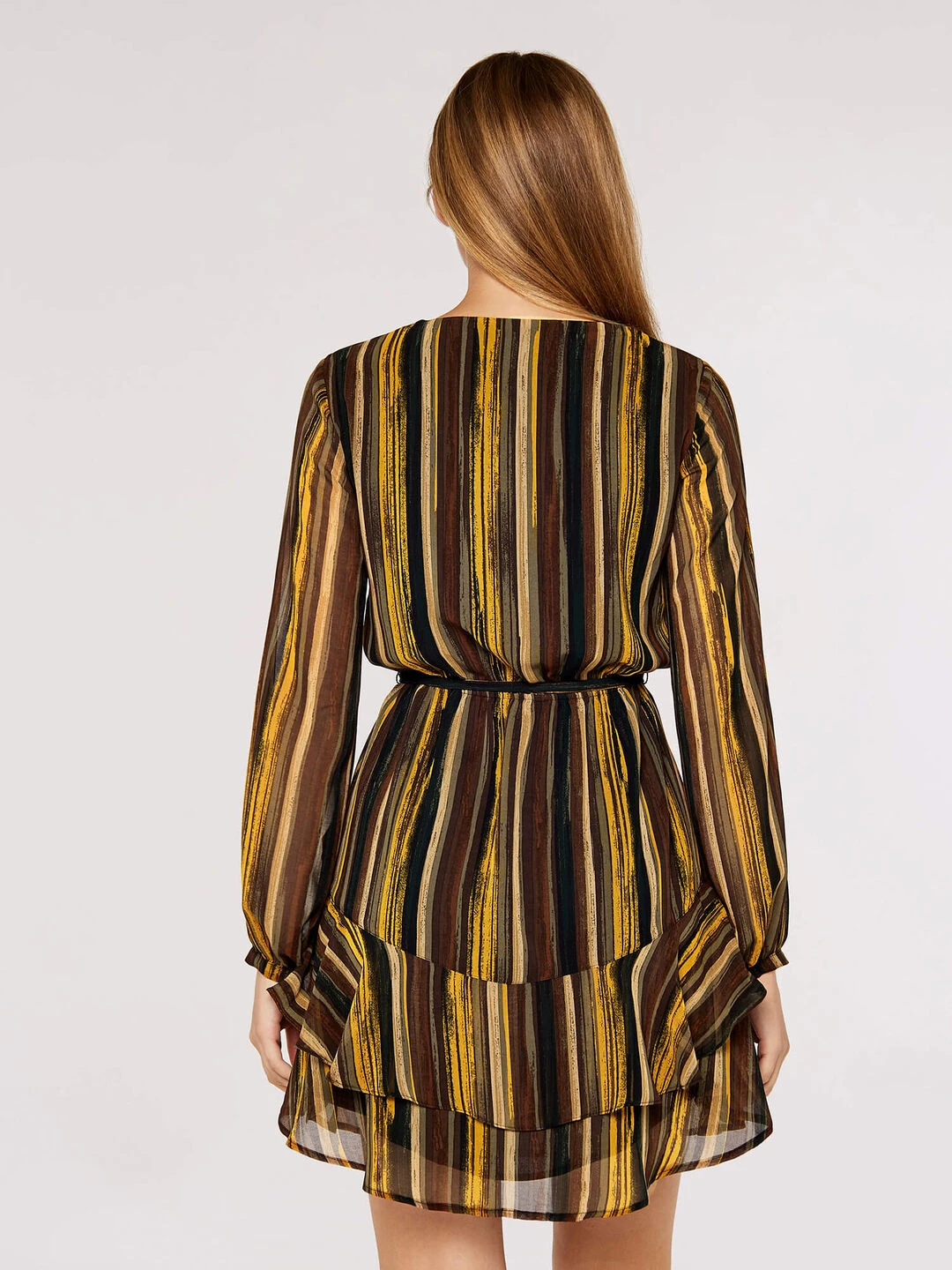 Striped Ruffle Mini Dress 4 Striped Ruffle Mini Dress - Image 4