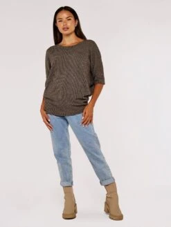 Fuzzy Lines Oversized Top