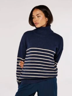 Striped Roll Neck Jumper