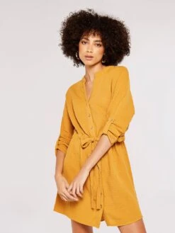 Tetra Tie Mini Shirt Dress