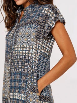 Patchwork Shirt Mini Dress -Out Shino Sales Store 5051839701809 2