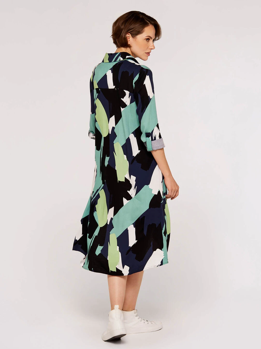 Brushstroke Print Mini Dress 4 Brushstroke Print Mini Dress - Image 4