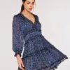 Textured Dot Ruffle Dress