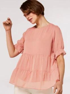 Recycled Crinkle Tiered Top