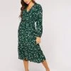 Floral Wrap Midi Dress