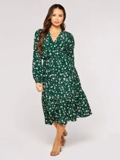 Floral Wrap Midi Dress -Out Shino Sales Store 5051839705418 2