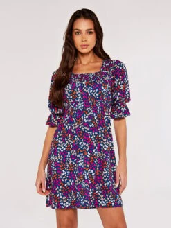 Ditsy Milkmaid Mini Dress