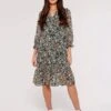 Ditsy Ruffle Chiffon Dress