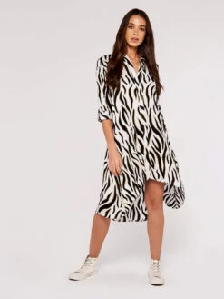 Zebra Oversized Shirt Mini Dress -Out Shino Sales Store 5051839707726 2