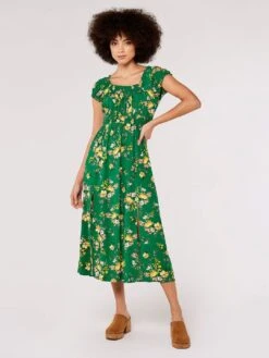 Floral Milkmaid Midi Dress -Out Shino Sales Store 5051839708495 2