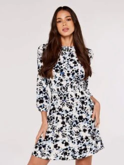 Brushstroke Smock Mini Dress