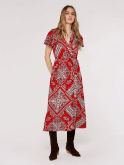 Scarf Print Midaxi Dress