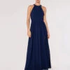 Halter Neck Split Maxi Dress
