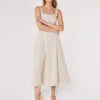 Panel Linen Midi Dress