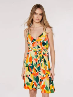 Colourblock Leaf Mini Dress