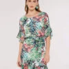 Painterly Tropical Mini Dress