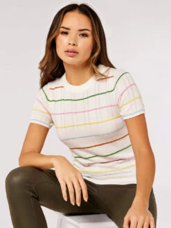 Multicolour Stripe Knitted Tee