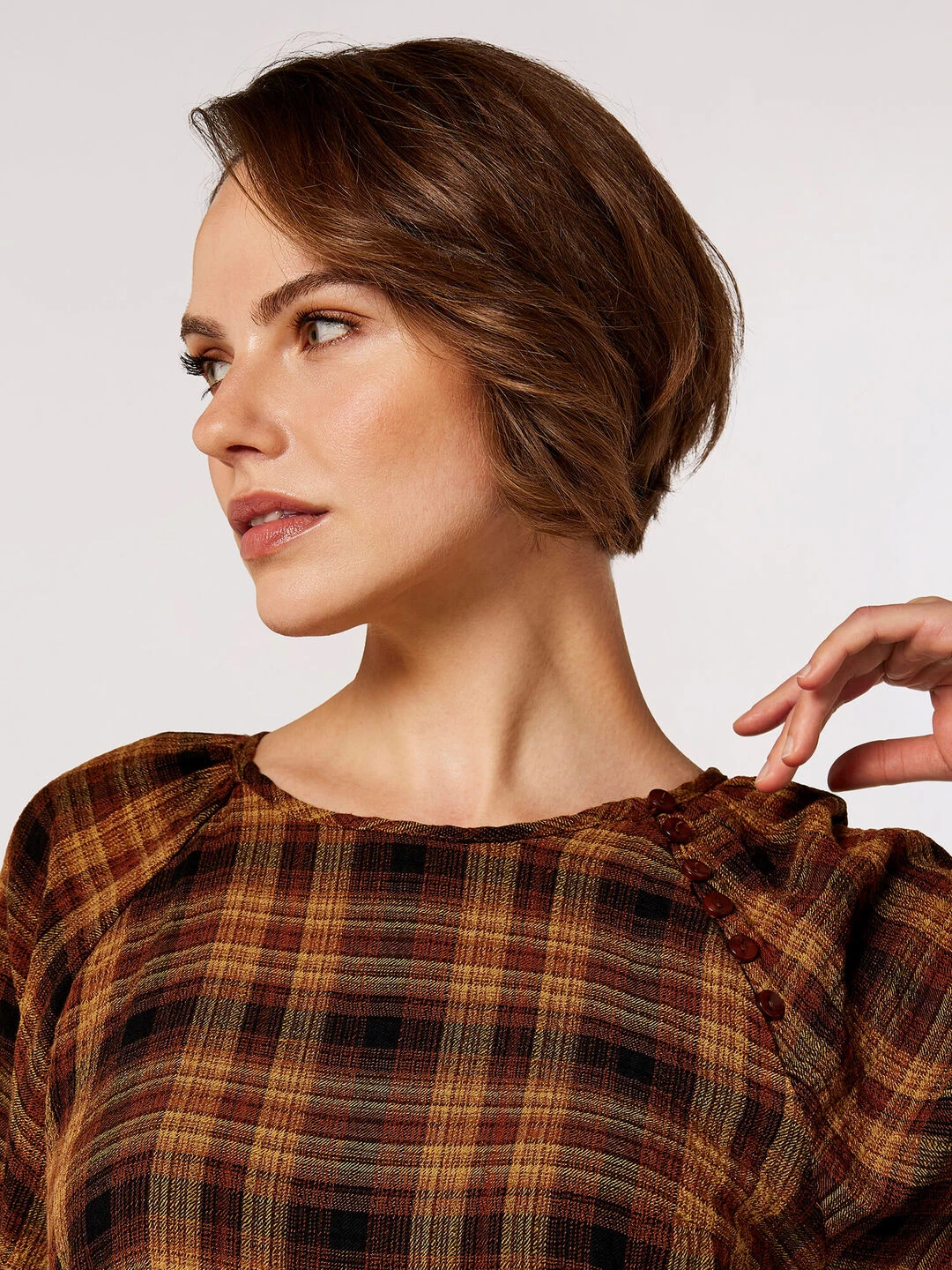 Textured Check Midi Dress 4 Textured Check Midi Dress - Image 4